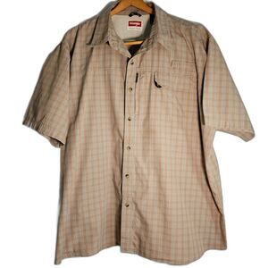 Wrangler Mens Cotton Button Up Casual Short Sleeve Shirt sz 2XL